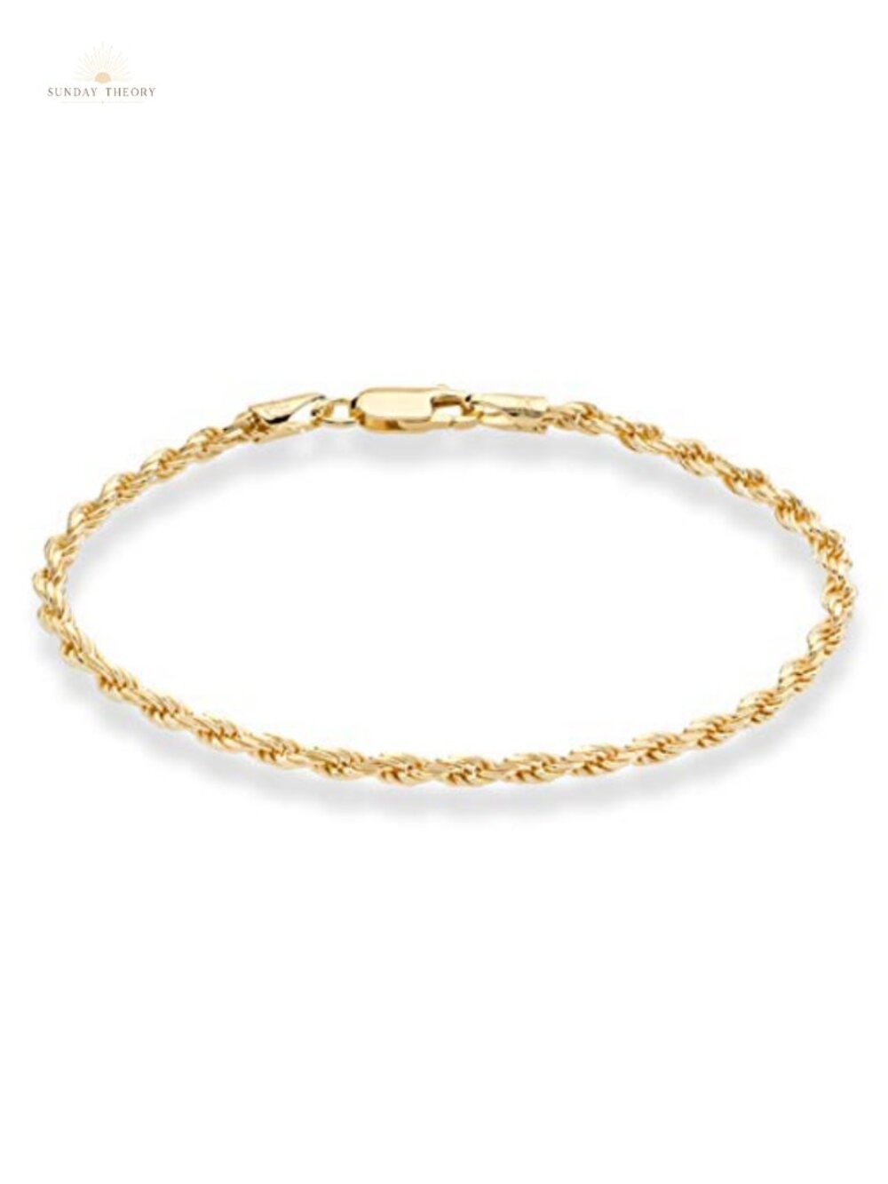 18K Gold Plated 925 Sterling Silver Rope Anklet